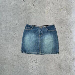 y2k denim mini skirt